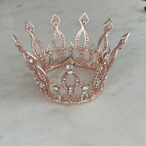 Rose Gold Tiara with Crystals